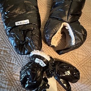 7A.M.Enfant new mittens with fur for baby and gently used mittens for moms